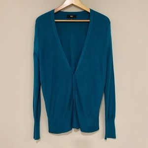 Mossimo Teal Long Sleeve Button Cardigan Sz XL
